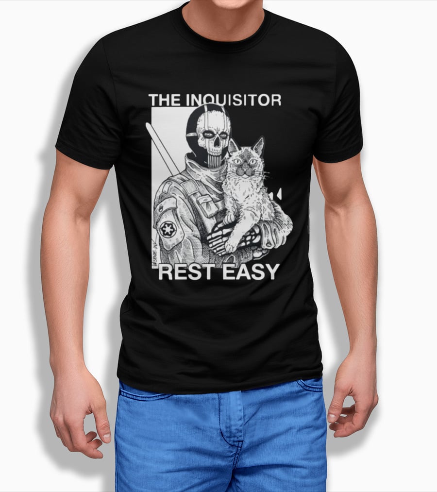 The Inquisitor Rest Easy Star Wars Inspired Artwork With Cat T-Shirt