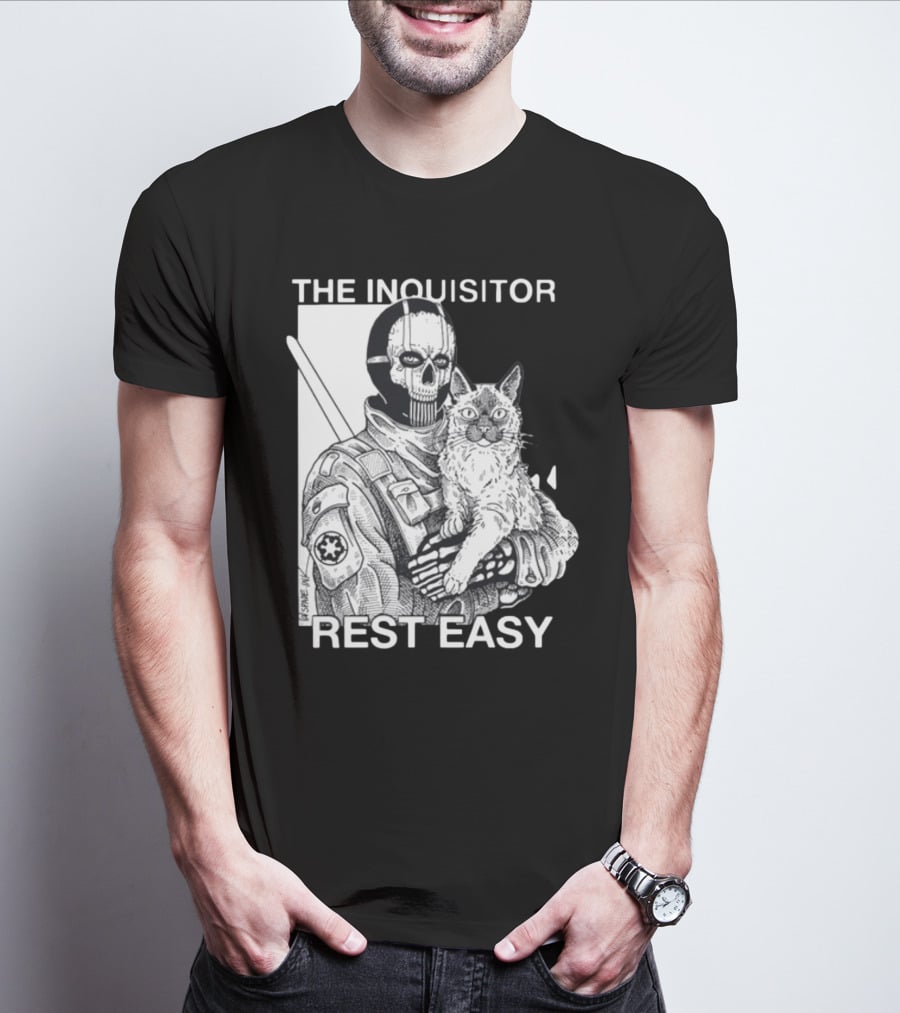 The Inquisitor Rest Easy Star Wars Inspired Artwork With Cat T-Shirt