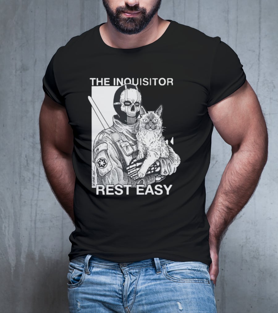 The Inquisitor Rest Easy Star Wars Inspired Artwork With Cat T-Shirt