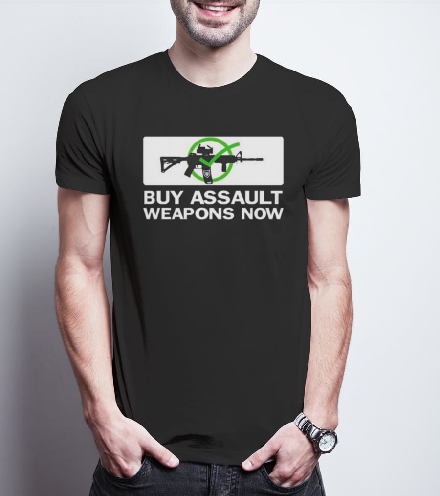 Buy Assault Weapons Now Green Circle Crossed Rifle Patchops Version 1 T-Shirt