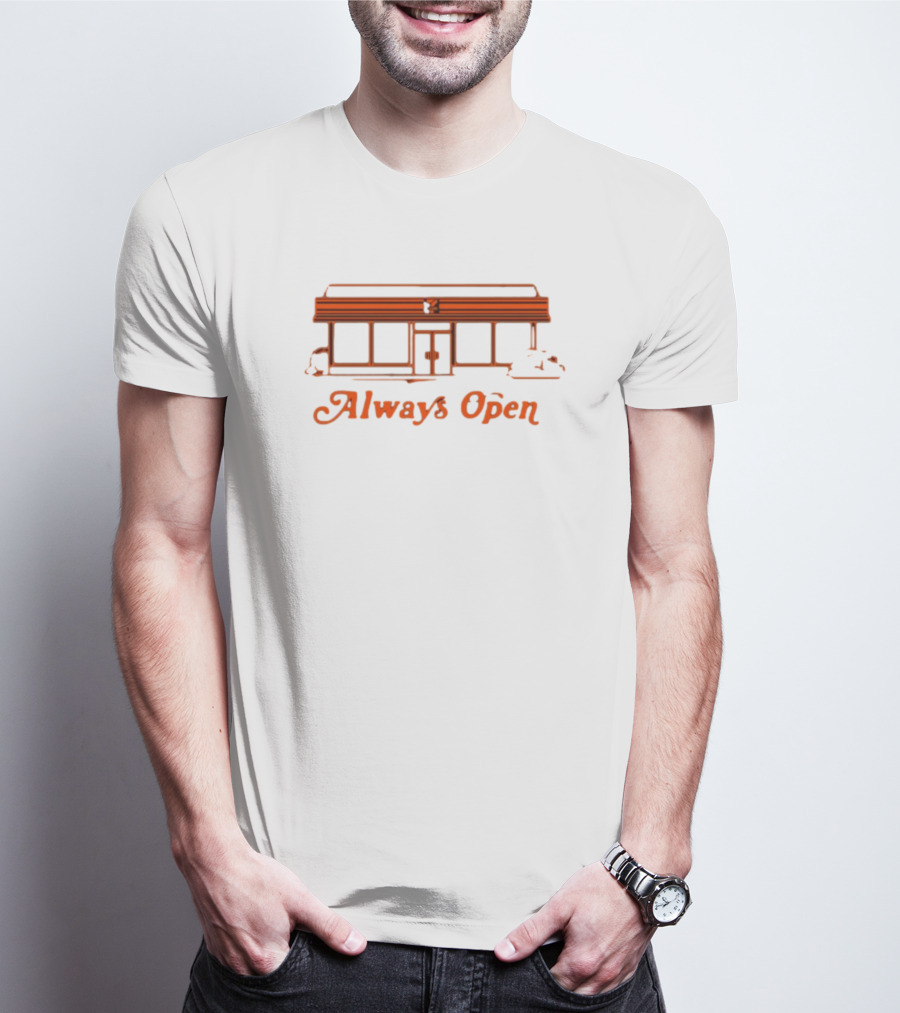 Always Open Retro Diner Neon Outline T-Shirt
