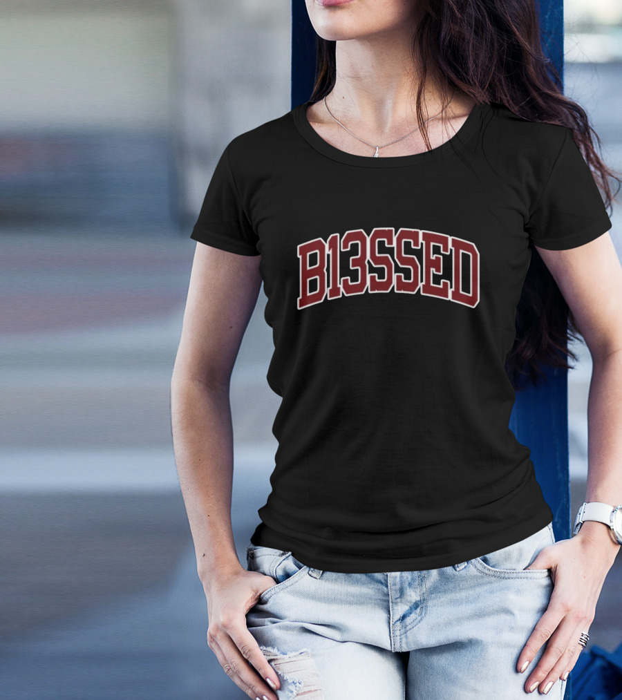 B13ssed Arch Style Bold Lettering T-Shirt