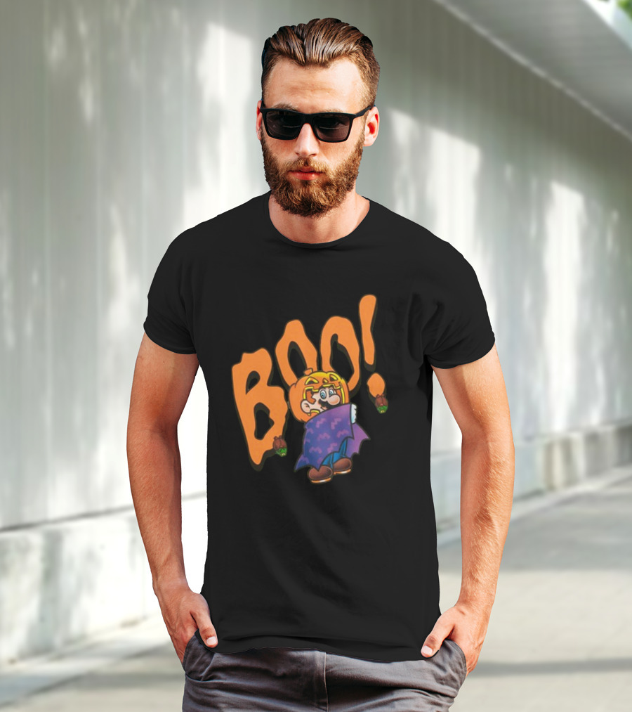 Nintendo NY Super Mario Boo Halloween Pumpkin Ghost Mario T-Shirt