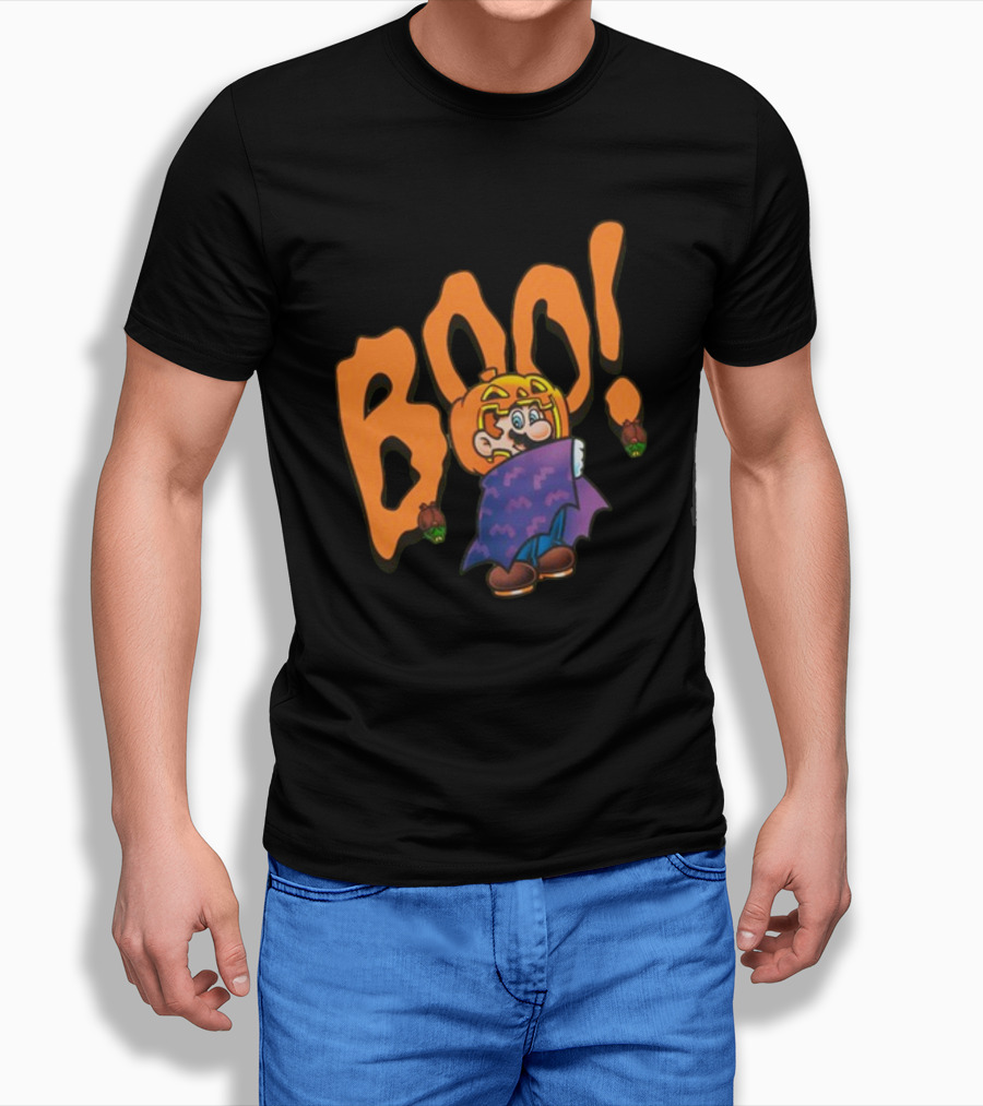 Nintendo NY Super Mario Boo Halloween Pumpkin Ghost Mario T-Shirt