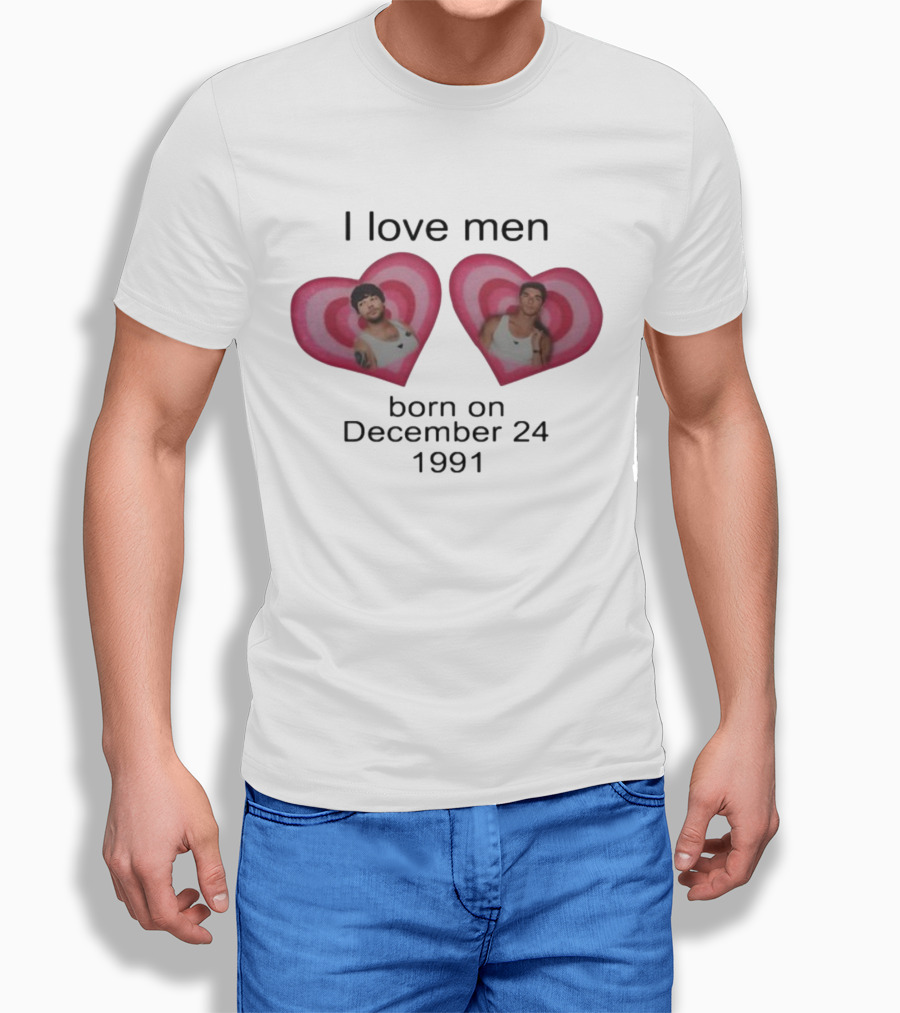 I Love Men Louis Tomlinson Born On December 24 1991 Heart Image T-Shirt