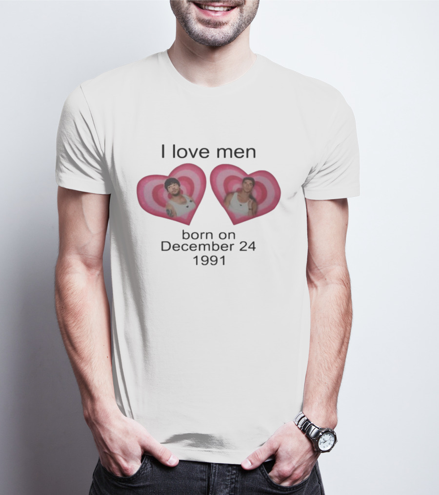I Love Men Louis Tomlinson Born On December 24 1991 Heart Image T-Shirt