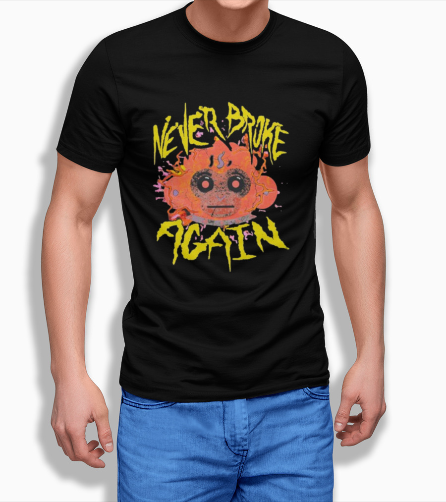 Never Broke Again Static Monkey Face With Graffiti T-Shirt