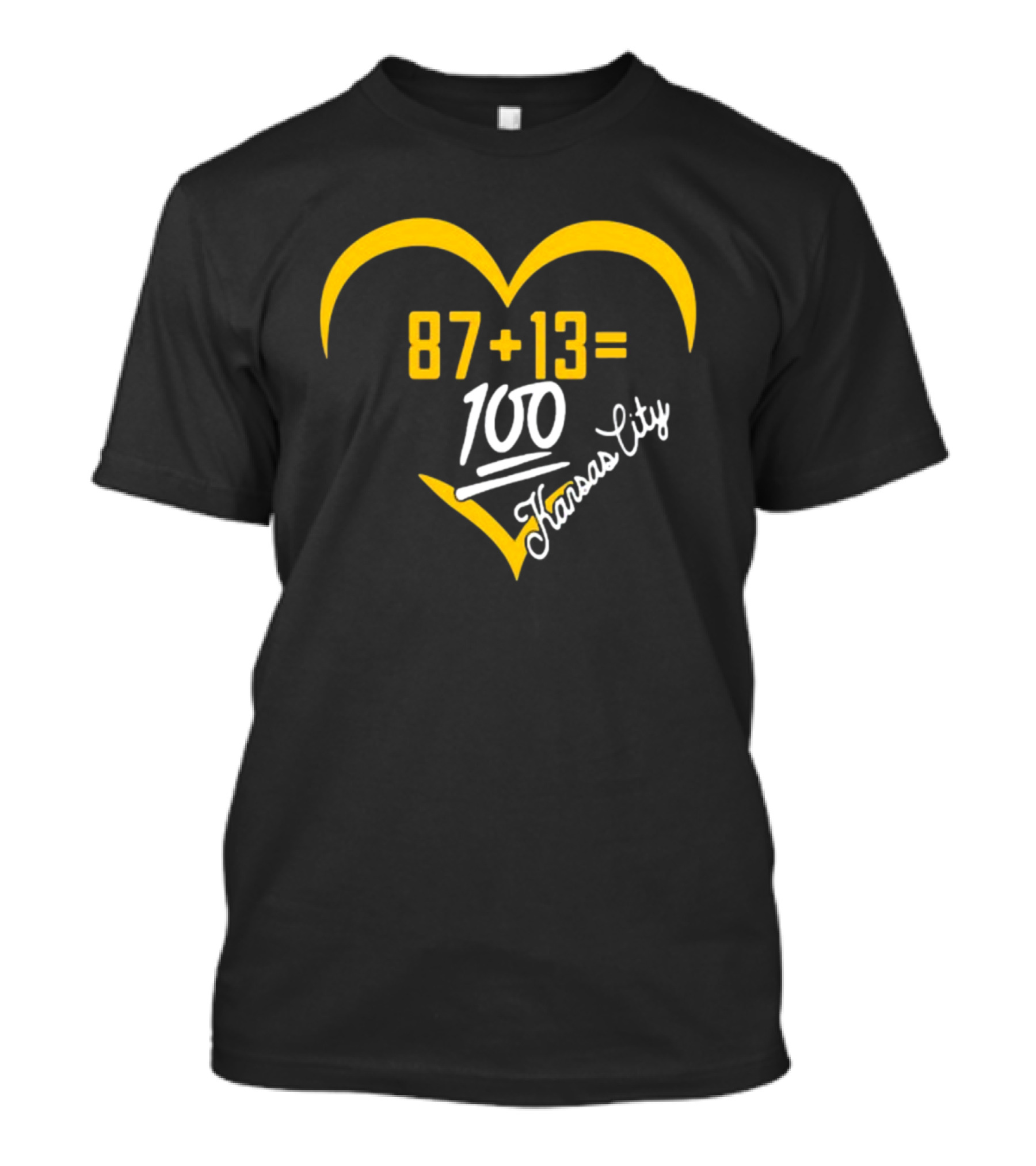 87 + 13 = 100 Kansas City Heart T-Shirt