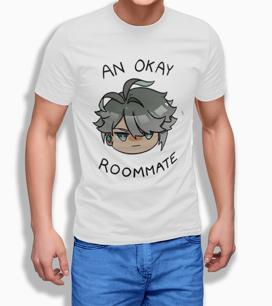 An Okay Roommate Anime Style Character Face T-Shirt