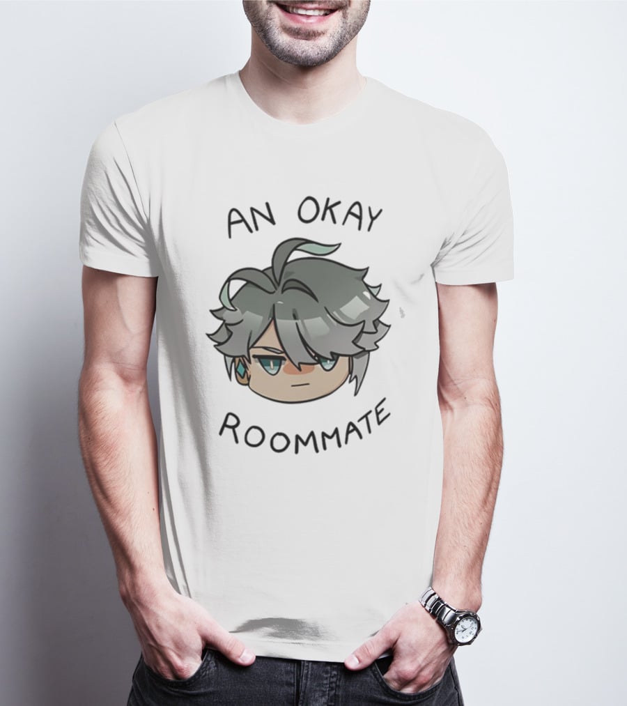 An Okay Roommate Anime Style Character Face T-Shirt