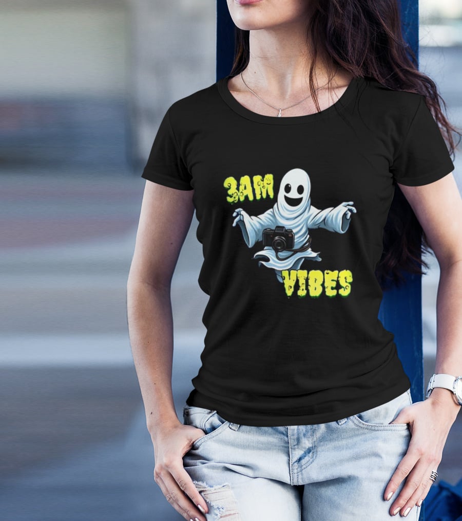 3AM Vibes Ghost With Camera T-Shirt