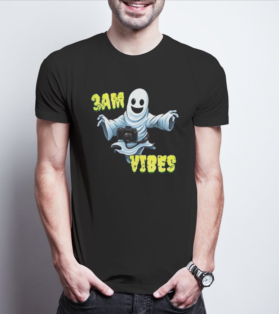 3AM Vibes Ghost With Camera T-Shirt