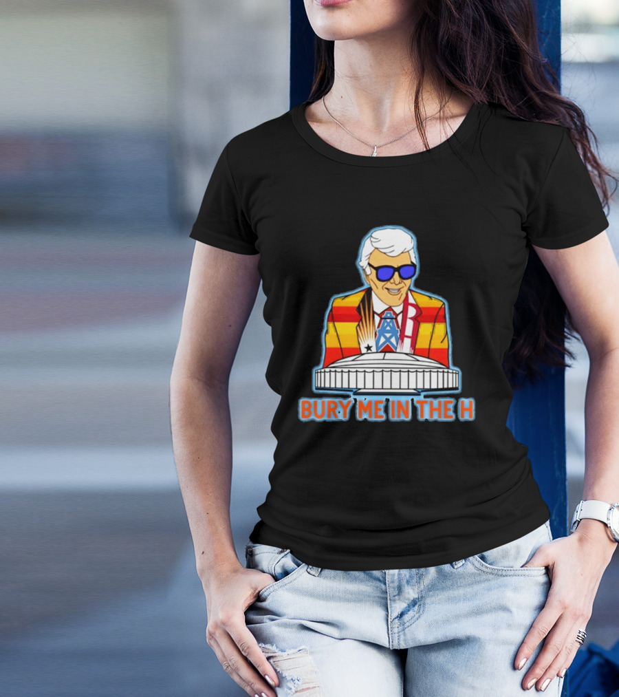 Muddy Marvin Bury Me In The H Iconic Colorful Figure With Houston Landmark T-Shirt