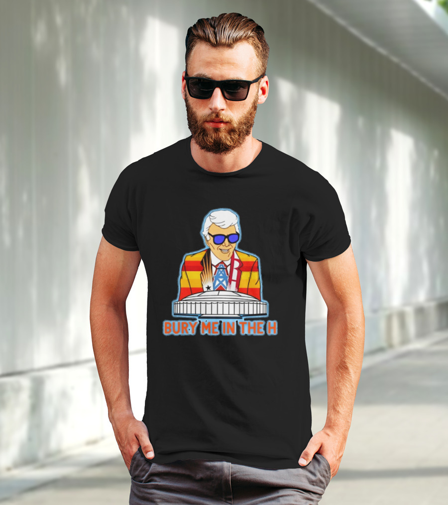 Muddy Marvin Bury Me In The H Iconic Colorful Figure With Houston Landmark T-Shirt