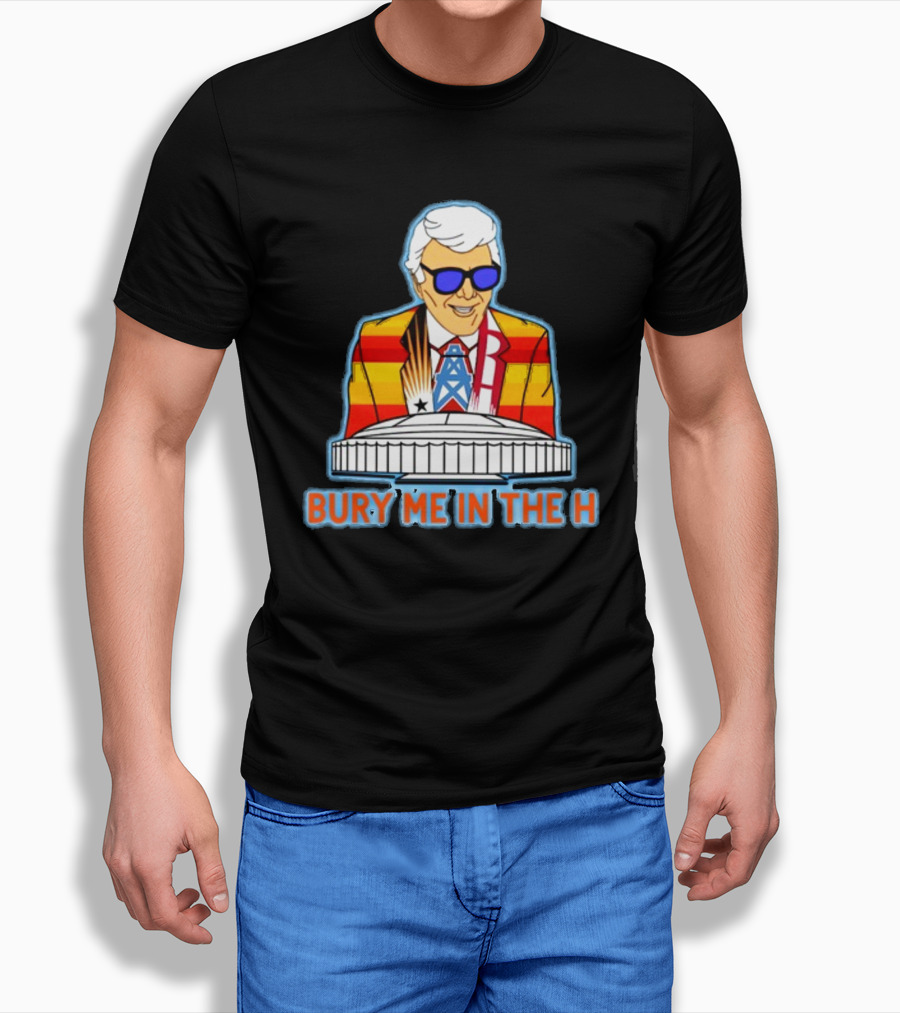 Muddy Marvin Bury Me In The H Iconic Colorful Figure With Houston Landmark T-Shirt