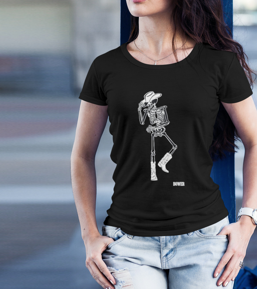 Bower Skeleton Cowboy With Boots And Hat T-Shirt