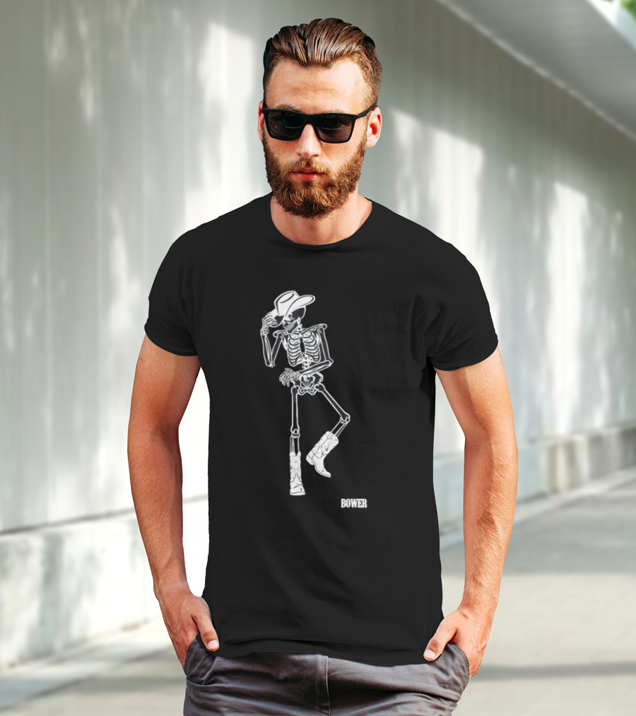 Bower Skeleton Cowboy With Boots And Hat T-Shirt