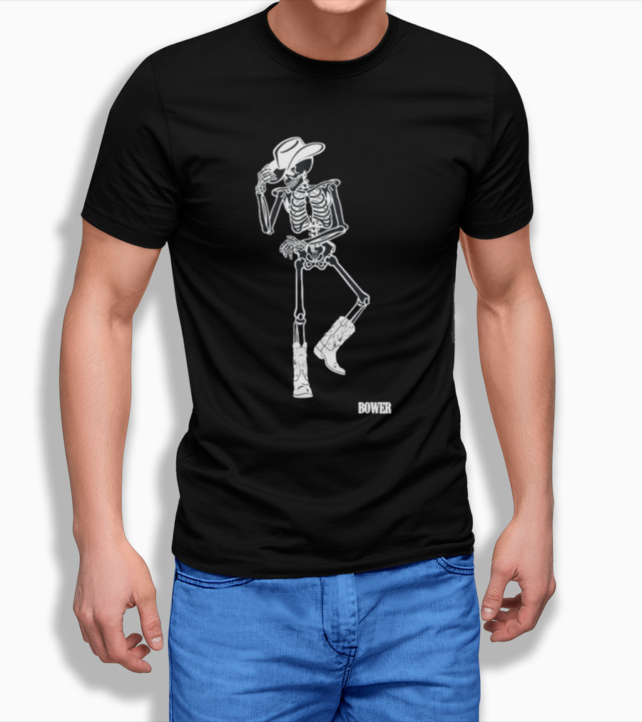 Bower Skeleton Cowboy With Boots And Hat T-Shirt