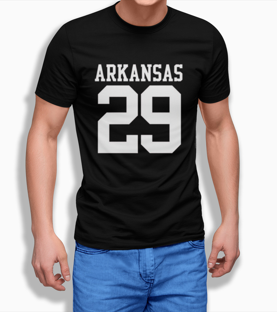 Arkansas 29 Cam Little Football Team Player Jersey T-Shirt