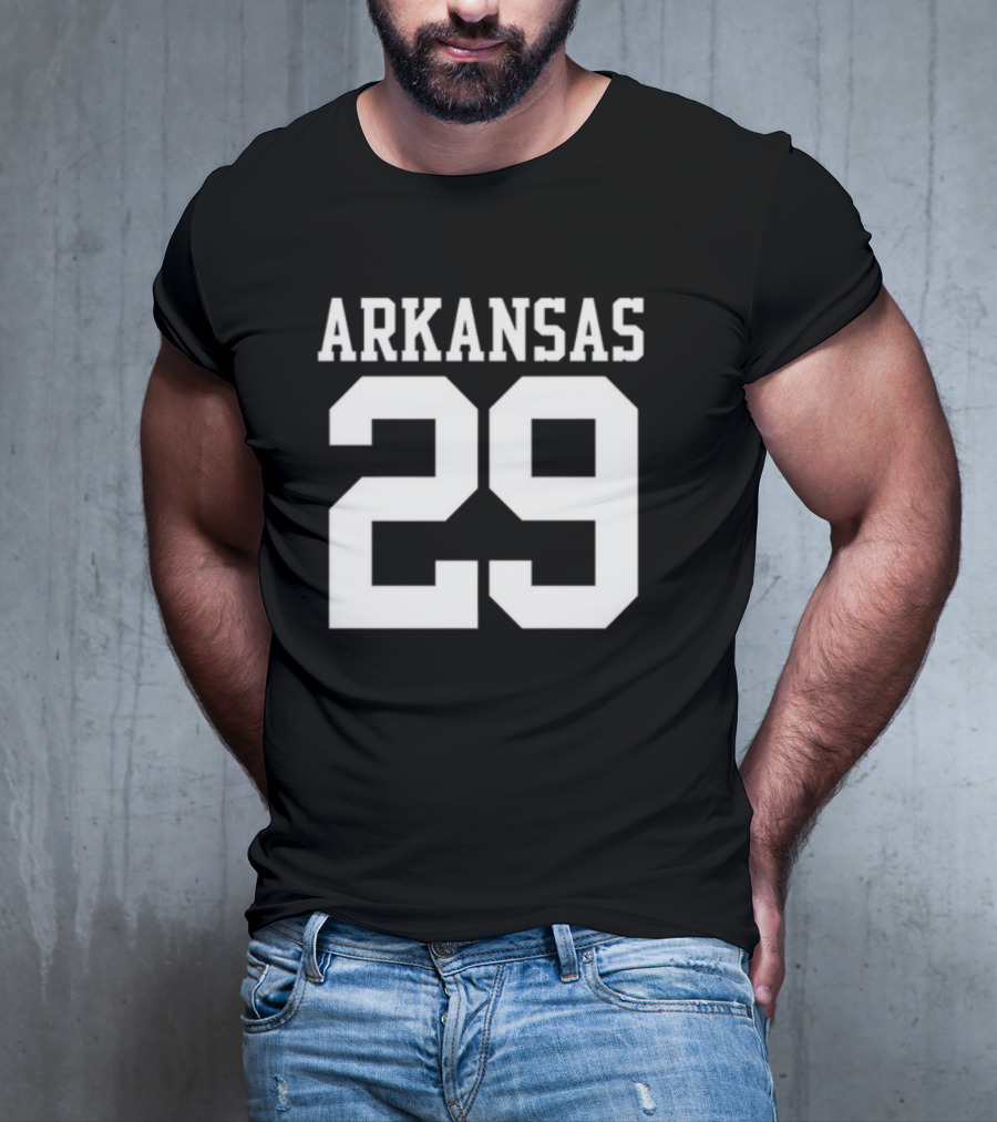 Arkansas 29 Cam Little Football Team Player Jersey T-Shirt