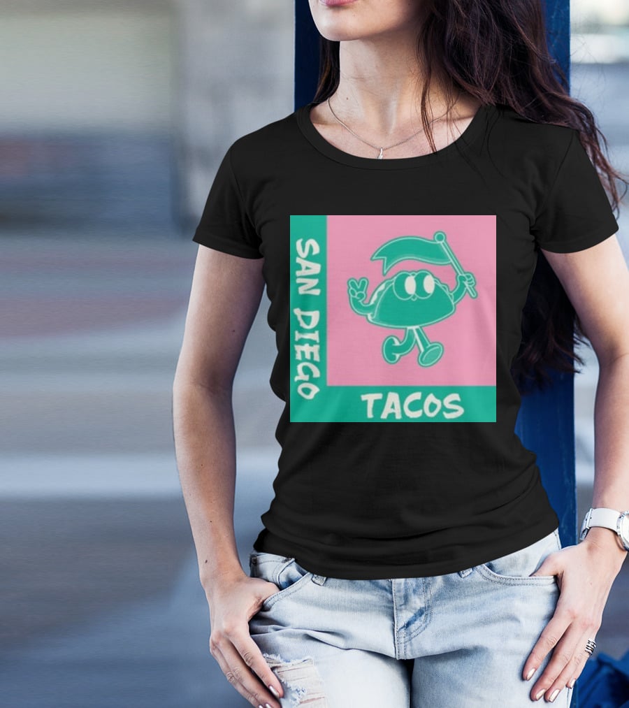 SAN DIEGO TACOS CARTOON FLAG T-Shirt
