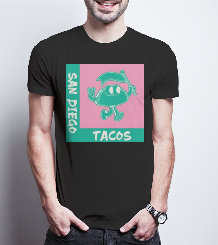 SAN DIEGO TACOS CARTOON FLAG T-Shirt