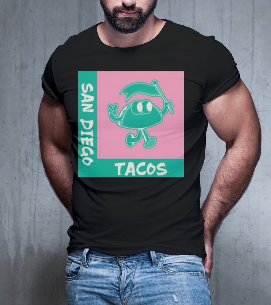 SAN DIEGO TACOS CARTOON FLAG T-Shirt