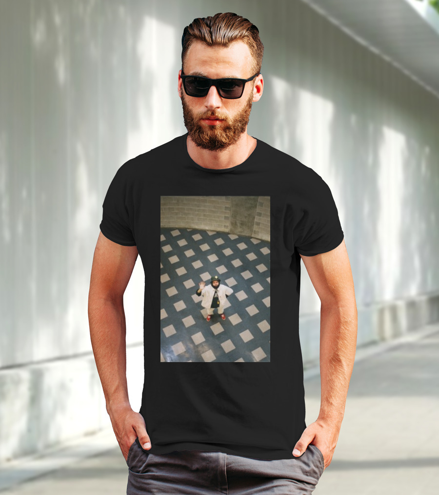 Macdemarcoshop Mac Photo Off White Checkered Floor Outfit Red Shoes T-Shirt