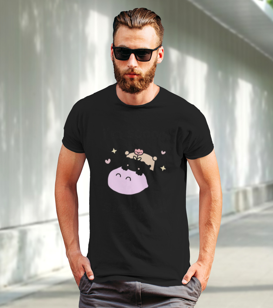 I'm Soooo Sleepy Cute Sleeping Characters With Hearts And Stars T-Shirt