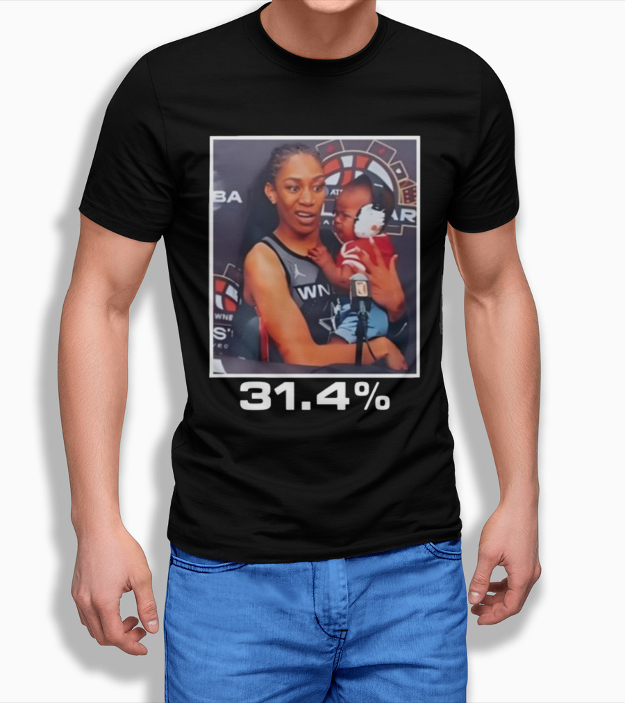 WNBA A’ja Wilson Holding Baby With 31.4% T-Shirt