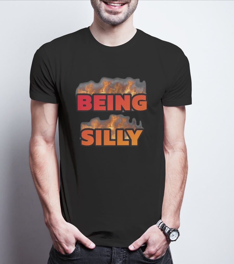 Being Silly With Flaming Text Background T-Shirt