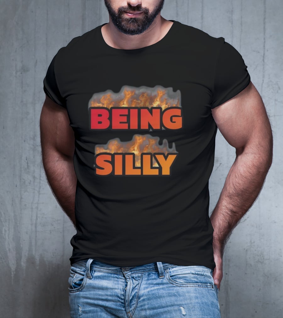 Being Silly With Flaming Text Background T-Shirt
