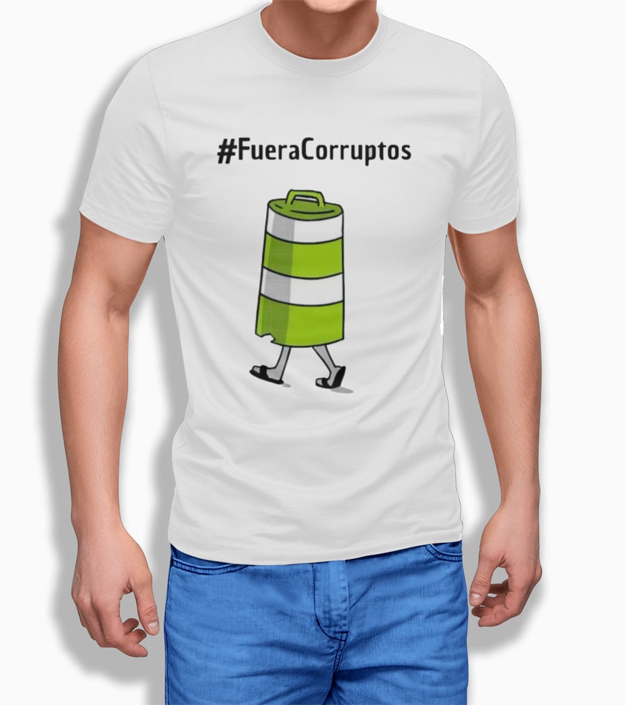 FueraCorruptos Paola Hurtado Walking Traffic Cone сartoon T-Shirt