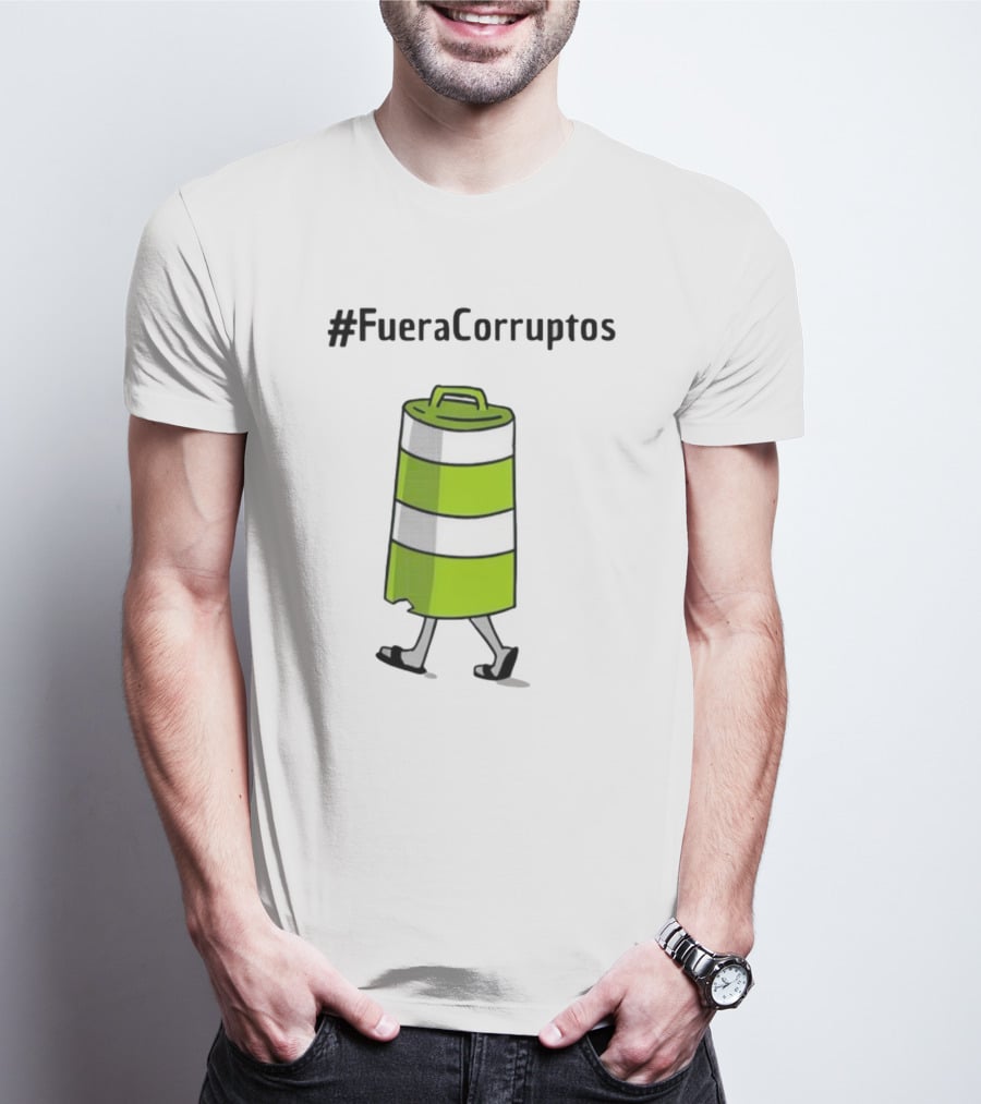 FueraCorruptos Paola Hurtado Walking Traffic Cone сartoon T-Shirt