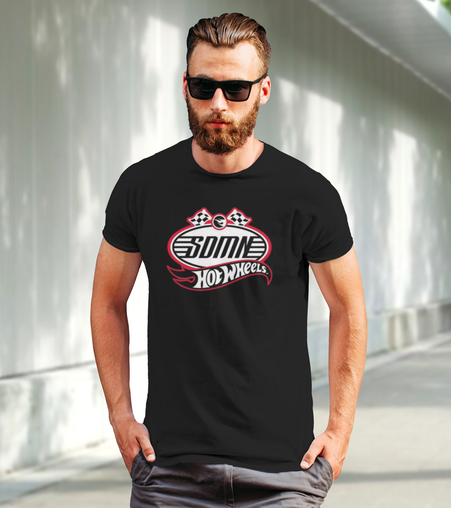 SDMN Racing Collaboration With Hot Wheels Checkered Flag T-Shirt