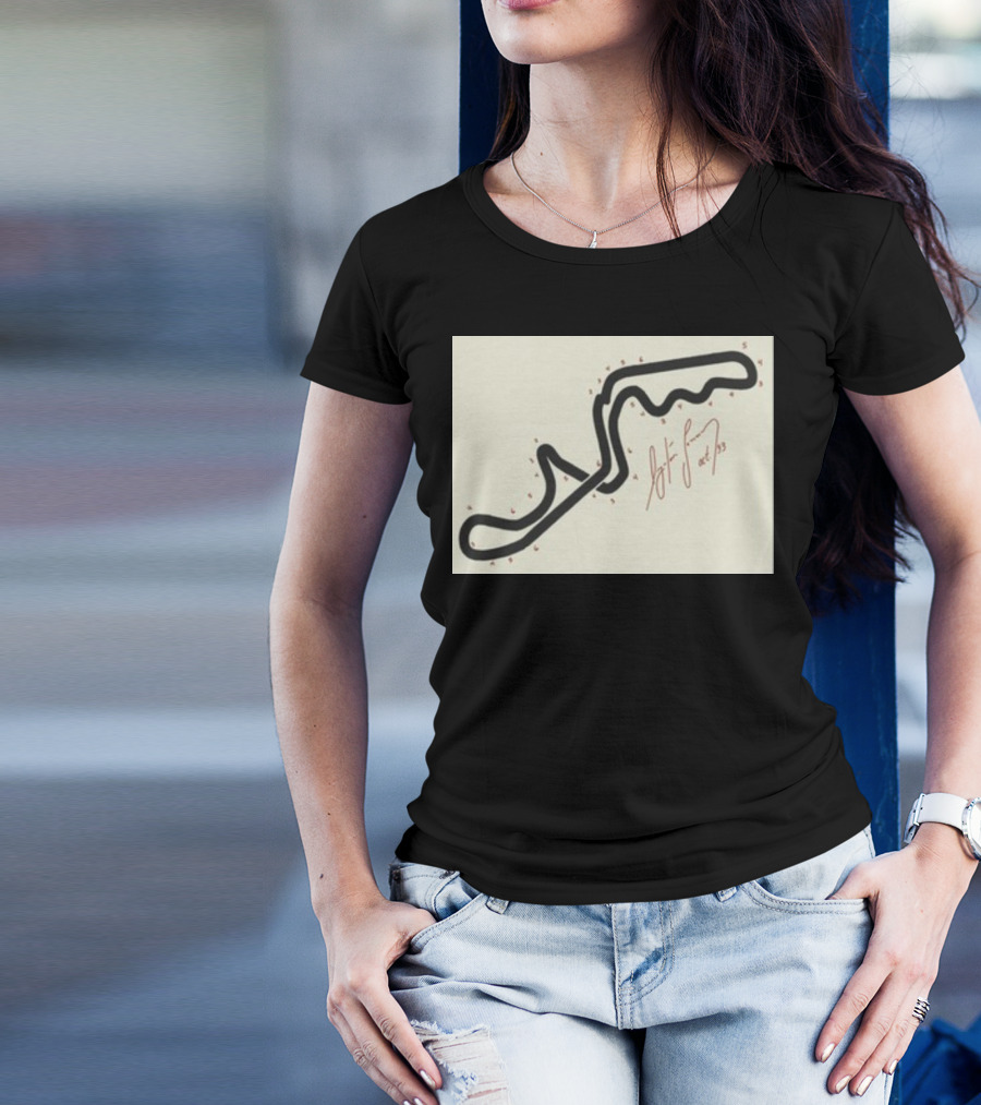 Ayrton Senna Hand-Drawn Suzuka GP 1993 Circuit Map Autograph T-Shirt