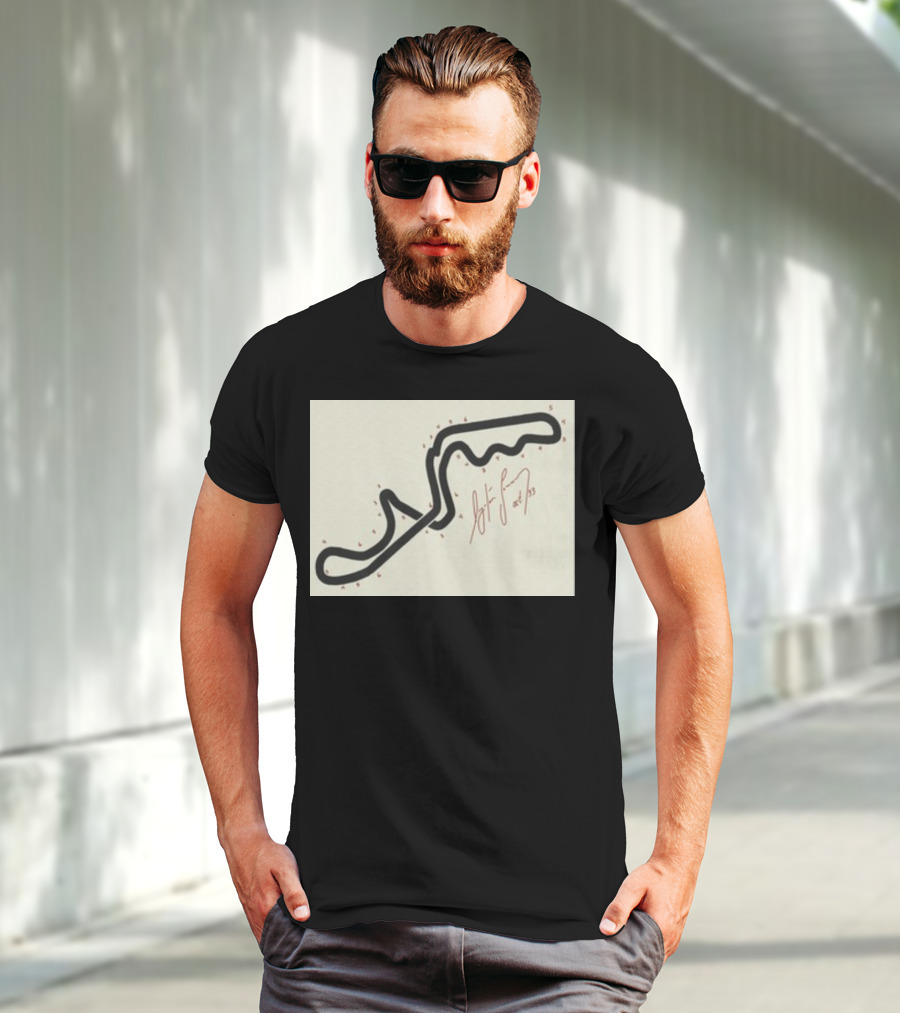 Ayrton Senna Hand-Drawn Suzuka GP 1993 Circuit Map Autograph T-Shirt