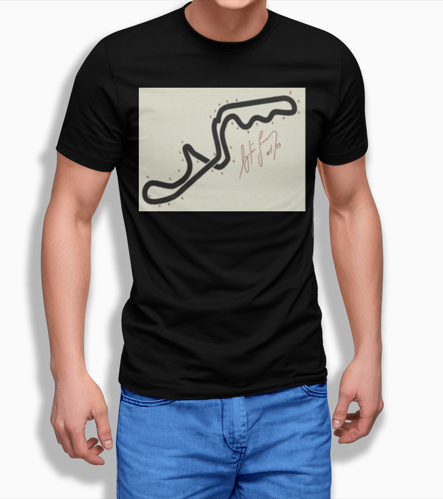 Ayrton Senna Hand-Drawn Suzuka GP 1993 Circuit Map Autograph T-Shirt