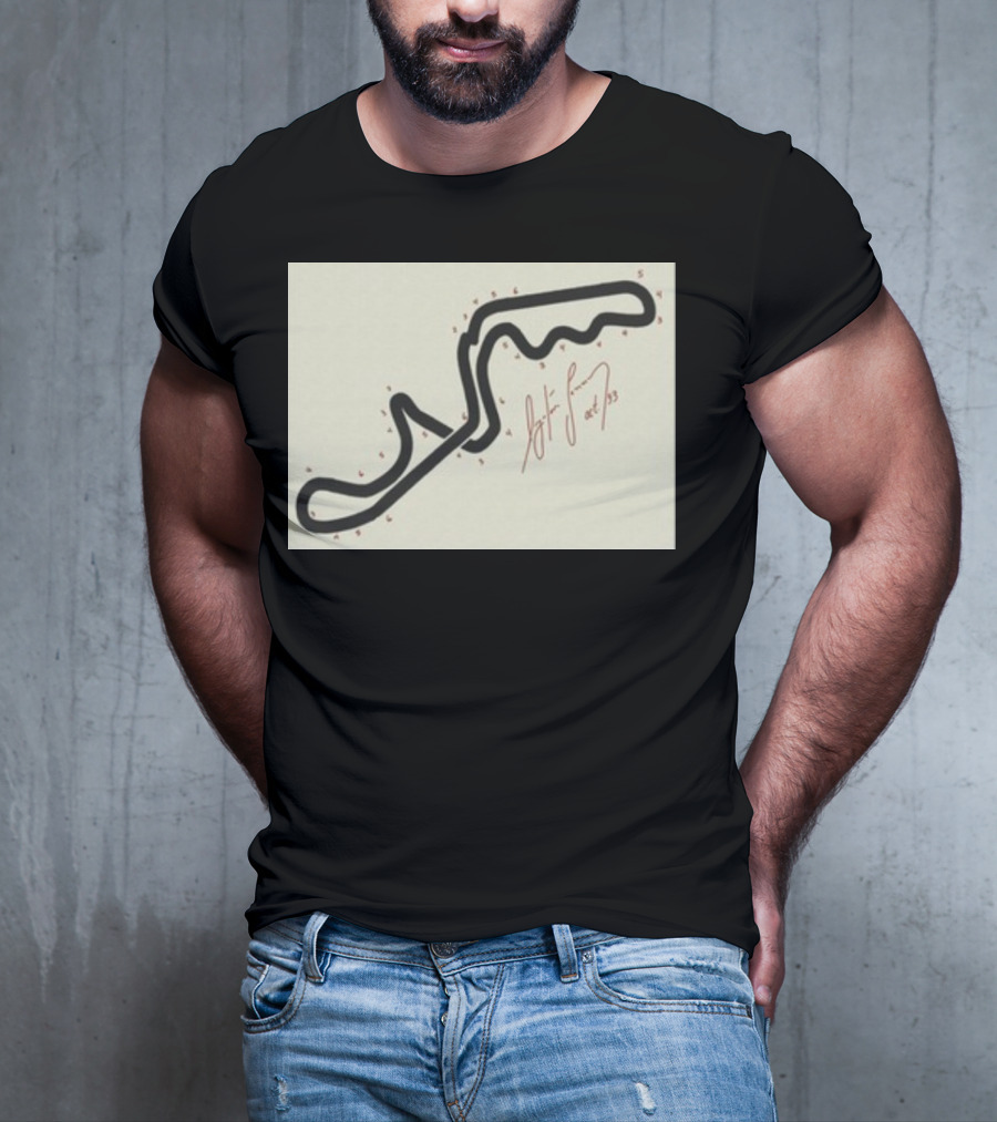 Ayrton Senna Hand-Drawn Suzuka GP 1993 Circuit Map Autograph T-Shirt