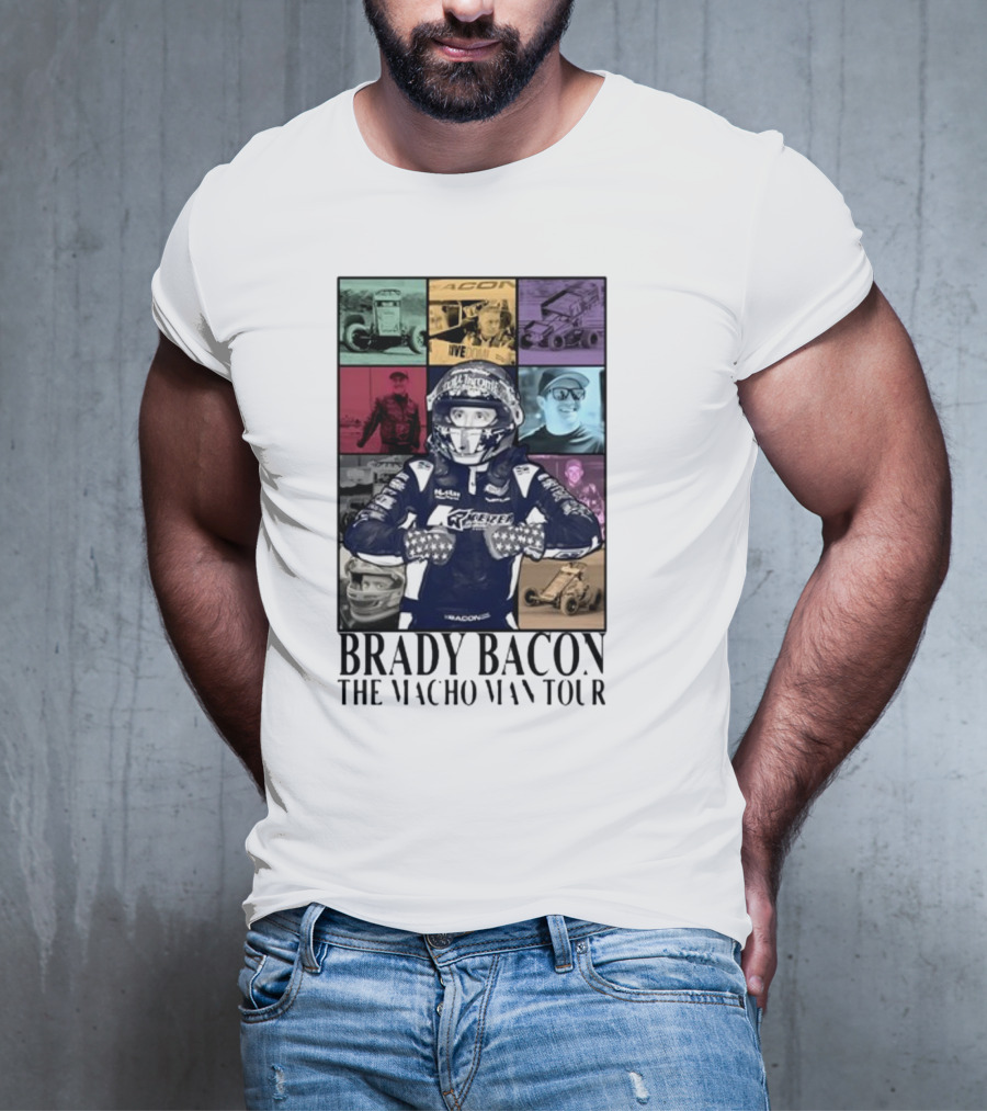 Brady Bacon Racing Iconography Collage The Macho Man Tour T-Shirt
