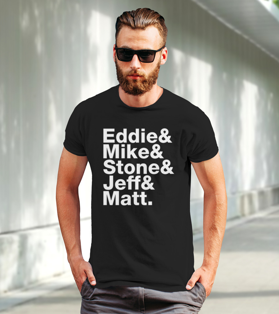 Eddie Vedder Mike McCready Stone Gossard Jeff Ament Matt Cameron Pearl Jam Band Members T-Shirt