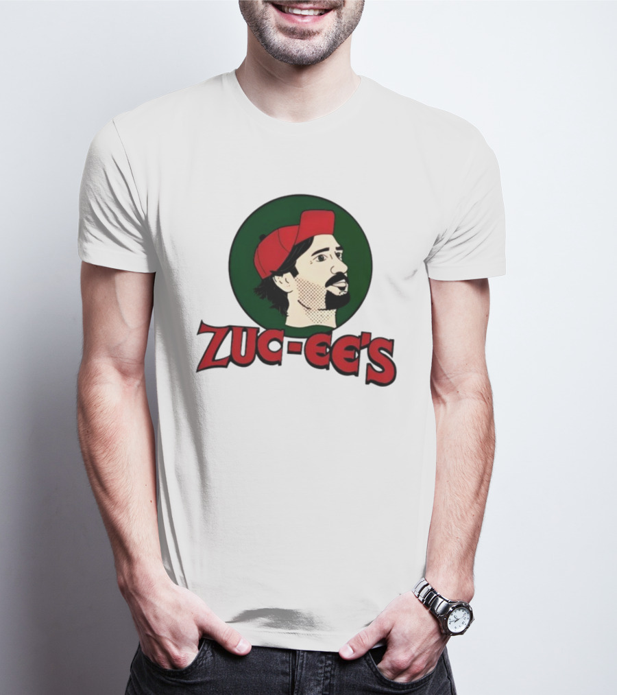 10K Takes Zuc-Ee's Retro Illustration Red Cap Green Circle T-Shirt