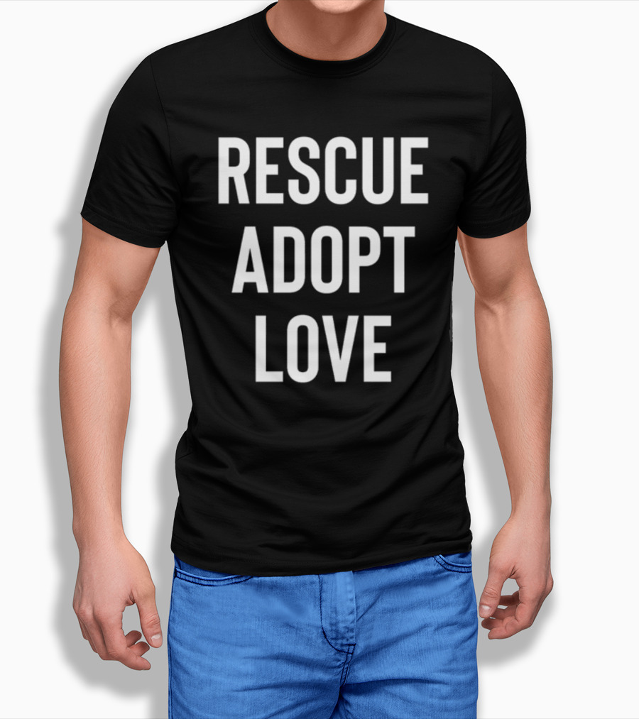 Shira Scott Rescue Adopt Love Black T-Shirt