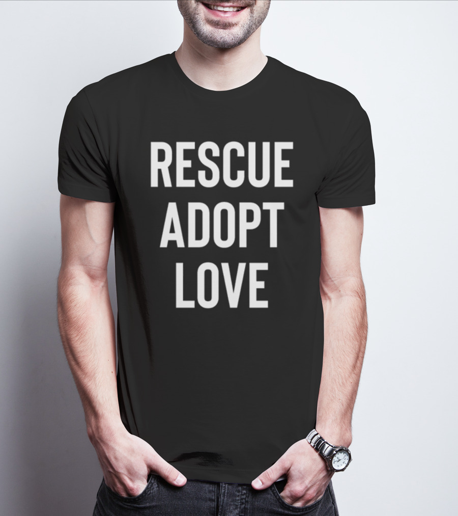 Shira Scott Rescue Adopt Love Black T-Shirt