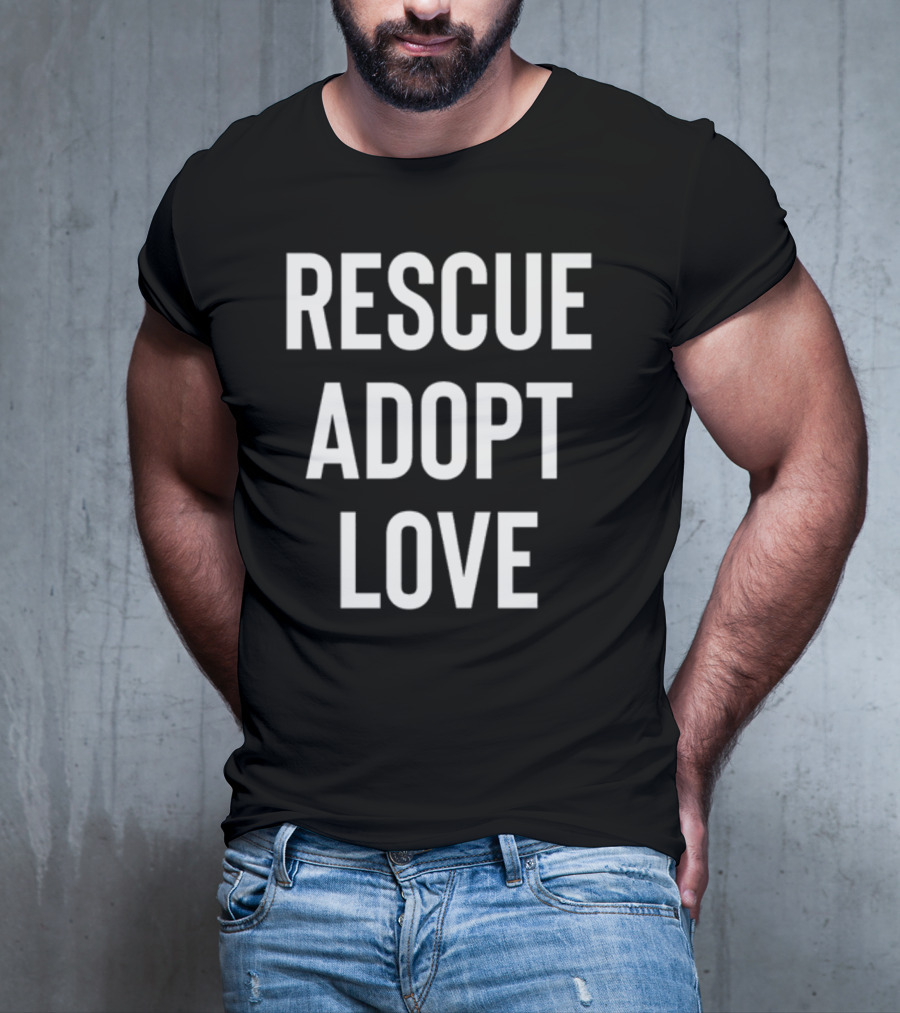 Shira Scott Rescue Adopt Love Black T-Shirt