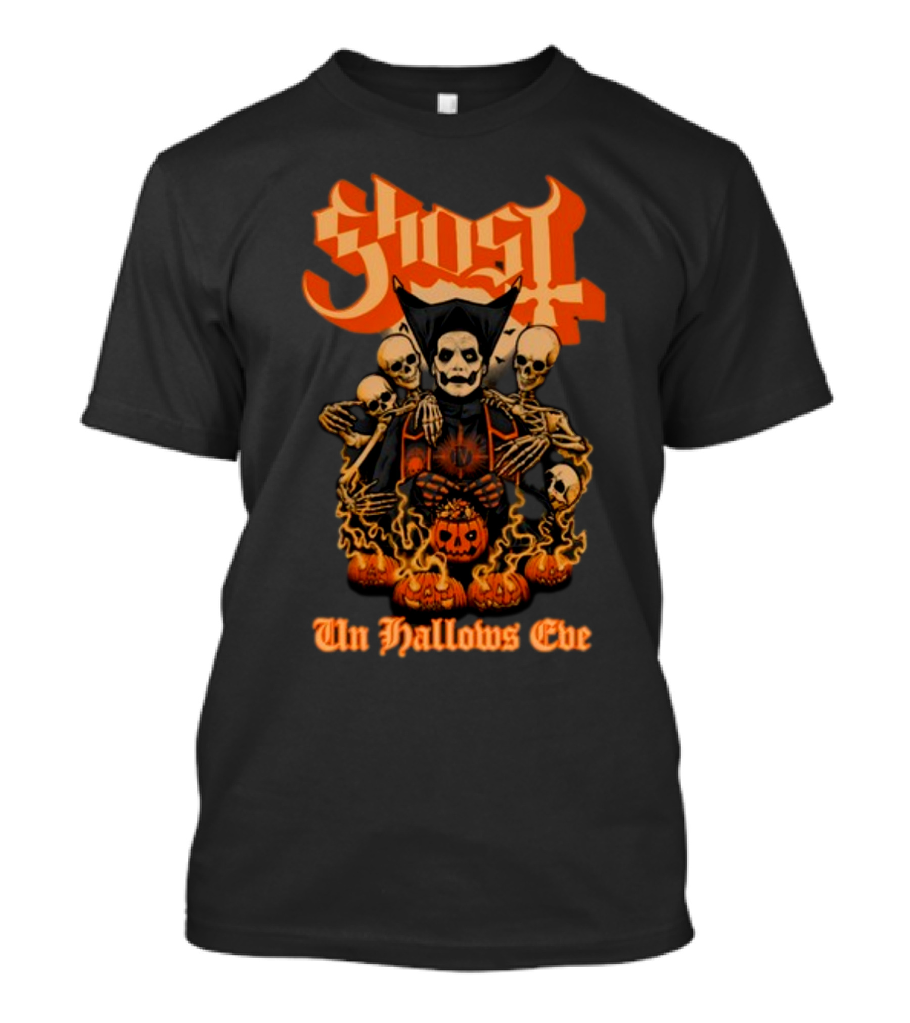 Ghost Papa Emeritus Iv Unhallows Eve Skeletons And Pumpkins T-Shirt