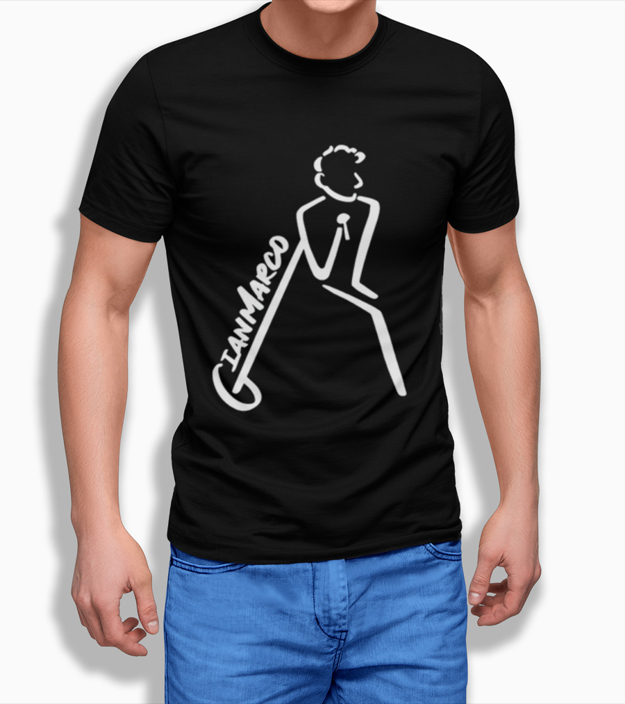 Gianmarco Leaning In GianMarco Microphone Icon Outline T-Shirt