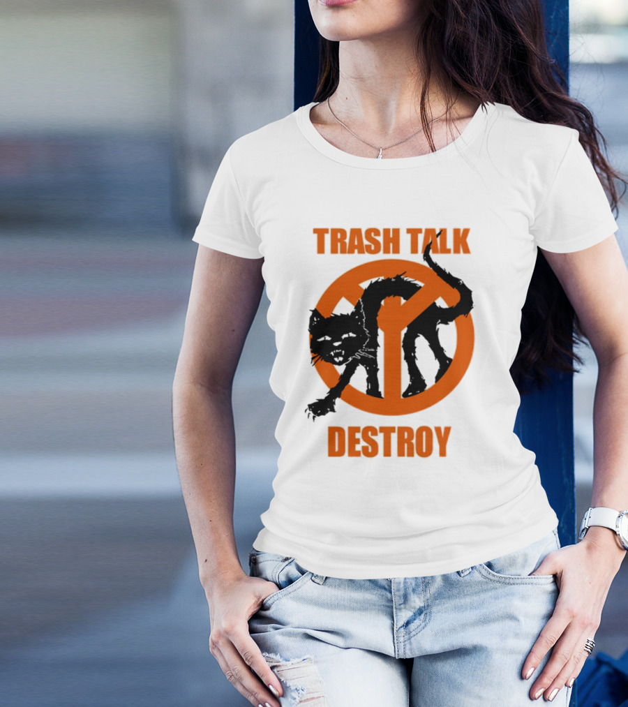 Trash Talk Destroy Cat Peace T-Shirt