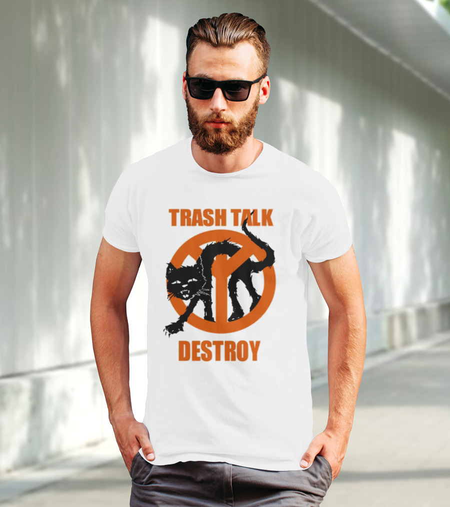Trash Talk Destroy Cat Peace T-Shirt