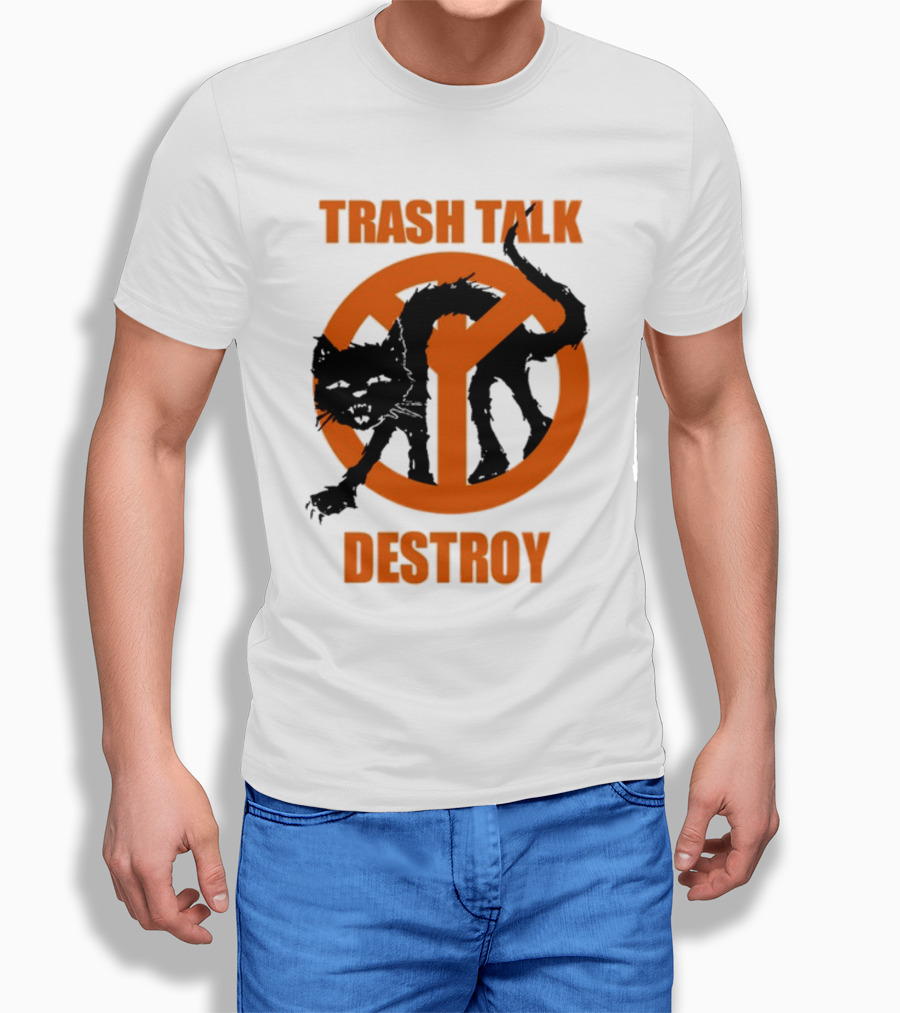 Trash Talk Destroy Cat Peace T-Shirt
